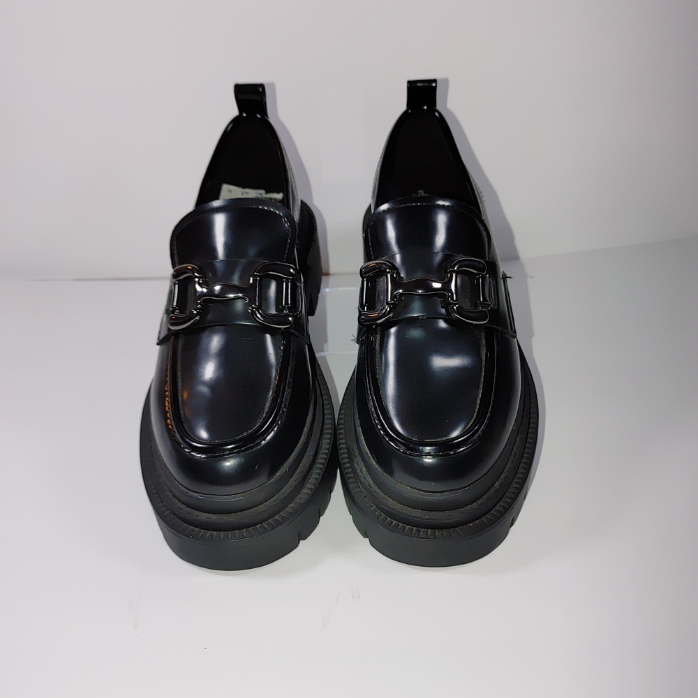 Madden Girl Black Patent Platform Loafers - Picture 11 of 14